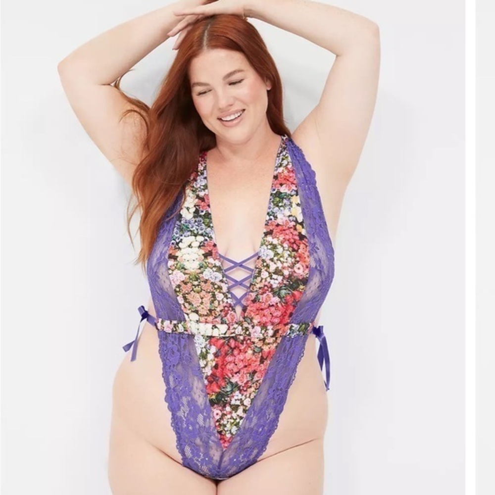 Cacique lace up bodysuit NWOT